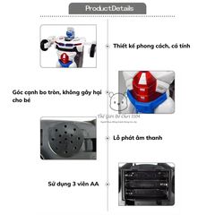 Xe robot biến hình cảnh sát 2 trong 1 ô tô biến hình tự động có đèn nhạc, thegioidochoi1104