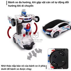 Xe robot biến hình cảnh sát 2 trong 1 ô tô biến hình tự động có đèn nhạc, thegioidochoi1104