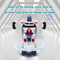 Xe robot biến hình cảnh sát 2 trong 1 ô tô biến hình tự động có đèn nhạc, thegioidochoi1104