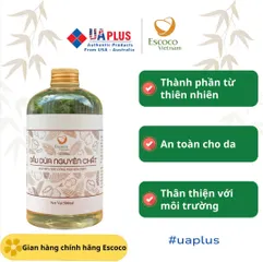 Dầu Dừa Thủ Công Escoco 500ml - 100% Nguyên Chất, Dưỡng Ẩm Da, Làm Mềm Tóc, Tẩy Trang Tự Nhiên, Thích Hợp Cho Trẻ Nhỏ