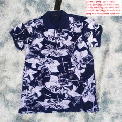 Q40 - Áo thun ngắn tay Nam Cộc Tay ( Họa tiết phối hoa ) màu XANH THAN vải cá sấu co giãn 4 chiều, chất đẹp