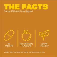Viên Uống Bổ Phổi Swisse Ultiboost Lung Support 90 Viên - Hỗ Trợ Sức Khỏe Phổi Từ Australia
