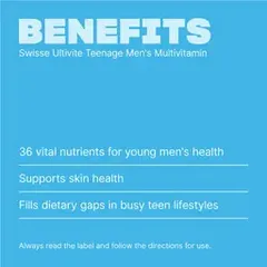 Vitamin Tổng Hợp Cho Nam Giới Swisse Teenage Ultivite - 60 Viên Hỗ Trợ Năng Lượng và Dinh Dưỡng Hàng Ngày 625128