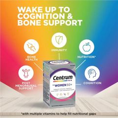 Viên Uống Bổ Sung Vitamin Tổng Hợp Centrum Women 50+ Tăng Cường Sức Khỏe Giảm Stress Hỗ Trợ Tim Mạch
