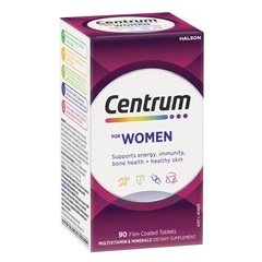 Vitamin Tổng Hợp Centrum cho Phụ Nữ 90 Viên - Hỗ Trợ Sức Khỏe, Làm Đẹp Tóc, Da, Móng - Vitamin Úc Chính Hãng 625130
