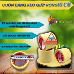 Băng Keo Giấy Rộng 10cm, Dài 22m Giá Rẻ Nhất, Siêu Dính Chắc, Chịu Nhiệt Tốt, Ứng Dụng Nhiều