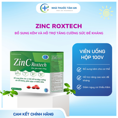 Zin C Roxtech - Bổ sung kẽm, nâng cao sức đề kháng, giảm thiếu hụt kẽm - Hộp 100V
