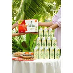 [Hoả tốc HCM] Hộp quà tết 12 Hộp Mật hoa dừa tươi Organic Sokfarm 330ml