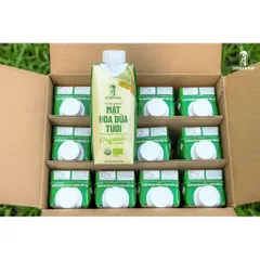 [Hoả tốc HCM] Hộp quà tết 12 Hộp Mật hoa dừa tươi Organic Sokfarm 330ml