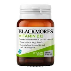 Viên Uống Vitamin B12 Blackmores 100mcg - Hỗ Trợ Sức Khỏe, Giảm Mệt Mỏi, Tăng Cường Năng Lượng, Dành Cho Người Ăn Chay 625860