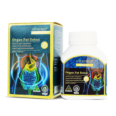 Viên uống thải mỡ nội tạng Vitatree Organ Fat Detox 60 viên - Giải độc gan, hỗ trợ giảm mỡ máu nhập khẩu chính ngạch từ Úc