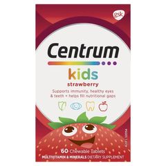 Viên Nhai Centrum Kids Đa Vitamin Hương Dâu - Bổ Sung Khoáng Chất Cho Trẻ Em, Tăng Cường Sức Khỏe Và Phát Triển Trí Não, 60 Viên 626039
