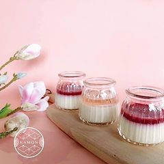 Hũ Thủy Tinh Dung Tích 100ml - Làm Sữa Chua, Panna Cotta, Flan, Nắp Đậy An Toàn, Dễ Thương Vân Sọc Chống Trơn, Đồ Gia Dụng Nhà Bếp