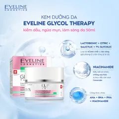Kem dưỡng da ngừa mụn, giảm thâm mụn Eveline Glycol Therapy 50ml kiềm dầu tốt làm sáng da hiệu quả