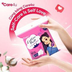 Bông tẩy trang, bông đắp toner Care4u 3 lớp cotton mềm mịn thấm hút tốt 233 miếng/ 1 gói (3x 233 miếng)