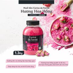 Muối tắm Corine de Farme hỗ trợ giảm thâm, tẩy cha chết dưỡng trắng sáng da 1.3Kg hương vani, oải hương, hoa hồng
