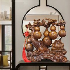 Tượng Hồ Lô Ngũ Phúc kèm Thiềm Thừ Phong Thủy Trang Trí Decor Phòng Khách