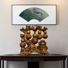 Tượng Hồ Lô Ngũ Phúc kèm Thiềm Thừ Phong Thủy Trang Trí Decor Phòng Khách