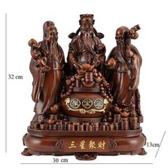 (Size 32 cm) Tượng trang trí nhà cửa tam đa Phúc Lộc Thọ, quà tặng tân gia cao cấp, vật phẩm phong thủy