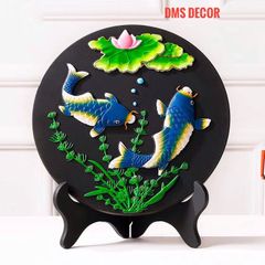 Tranh đĩa phong thủy than hoạt tính, Vật phẩm trang trí, Quà tặng lưu niệm