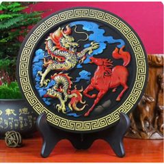 Tranh đĩa phong thủy than hoạt tính, Vật phẩm trang trí, Quà tặng lưu niệm