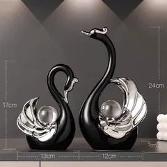 Tượng đôi thiên nga uyên ương trang trí decor nhà cửa, quà tặng đám cưới, quà tân gia