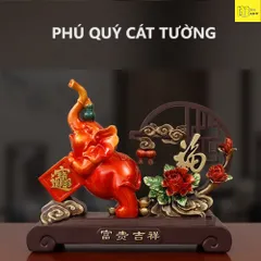 Tượng VOI PHÚ QUÝ CÁT TƯỜNG, tượng trang trí decor nhà cửa cao cấp
