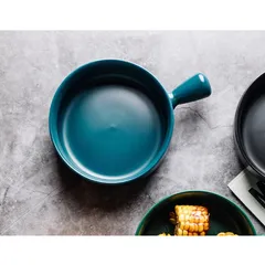 Bát sứ decor, bát có tay cầm hình chảo, bát ăn cơm, bát ăn mỳ màu sắc