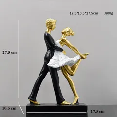 Tượng trang trí, tượng decor, mô hình trang trí phòng khách kệ tủ màu vàng các loại