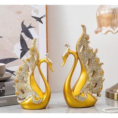 (Hàng đẹp, nước sơn bóng) Tượng đôi thiên nga trang trí phòng ngủ, phòng khách, quà tặng tân gia, quà tặng đám cưới