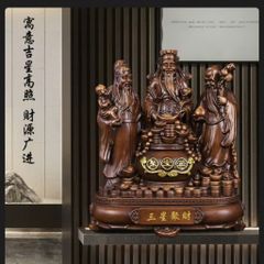 (Size 39 cm) Tượng tam đa Phúc Lộc Thọ, Tam Tinh trang trí nhà cửa, decor phòng khách, quà tặng tân gia