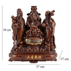 (Size 39 cm) Tượng tam đa Phúc Lộc Thọ, Tam Tinh trang trí nhà cửa, decor phòng khách, quà tặng tân gia
