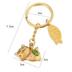 Móc khóa mèo thần tài cầu may mắn