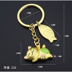 Móc khóa mèo thần tài cầu may mắn