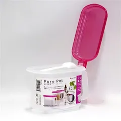 Hộp đựng gia vị, hũ đựng gia vị có nắp bật kèm thìa màu hồng
