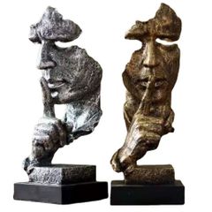 Tượng trang trí Im lặng là vàng, tượng không nói decor trang trí nhà cửa