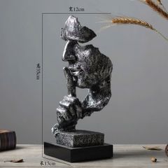 Tượng trang trí Im lặng là vàng, tượng không nói decor trang trí nhà cửa