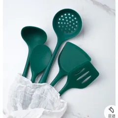 Set 5 dụng cụ nấu ăn silicone màu xanh cổ vịt