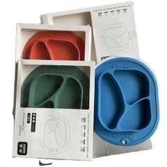(XẢ HÀNG) Khay ăn dặm silicone cho bé, khay ăn dặm chỉ huy chia ngăn