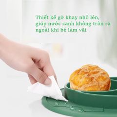 (XẢ HÀNG) Khay ăn dặm silicone cho bé, khay ăn dặm chỉ huy chia ngăn