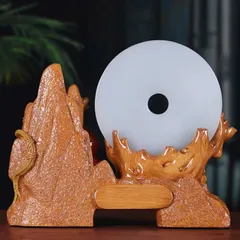 Tượng trang trí nhà cửa Hồ Lô Phúc Lộc kèm Đĩa ngọc Phong Thủy May Mắn