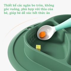 (XẢ HÀNG) Khay ăn dặm silicone cho bé, khay ăn dặm chỉ huy chia ngăn
