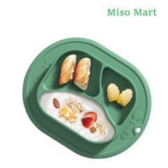 (XẢ HÀNG) Khay ăn dặm silicone cho bé, khay ăn dặm chỉ huy chia ngăn