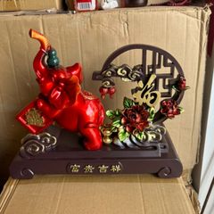 Tương voi Phú quý cát tường, Tượng Voi chữ phúc trang trí decor nhà cửa, quà tặng cao cấp