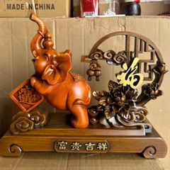 Tương voi Phú quý cát tường, Tượng Voi chữ phúc trang trí decor nhà cửa, quà tặng cao cấp