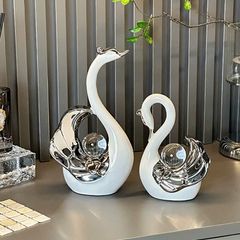 Đôi thiên nga gốm sứ trang trí nhà cửa, decor tủ kệ, quà tặng tân gia, quà tặng đám cưới