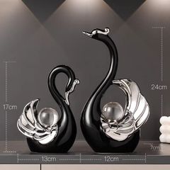 Đôi thiên nga gốm sứ trang trí nhà cửa, decor tủ kệ, quà tặng tân gia, quà tặng đám cưới