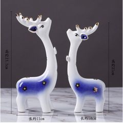Đôi hươu sứ trang trí nhà cửa, tủ kệ, giá sách, quà lưu niệm cho bạn bè, người thân, quà tặng giáng sinh, quà noel