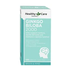 Viên Bổ Não Healthy Care Ginkgo Biloba 2000mg - Tăng Cường Trí Nhớ, Giảm Đau Đầu, Hỗ Trợ Lưu Thông Máu Não 100 Viên 626960
