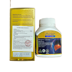 Giải Độc Gan Vitatree Super Liver Detox 38000 - Viên Uống Với Milk Thistle, Hỗ Trợ Gan Khỏe Mạnh, Giúp Tiêu Hóa Tốt